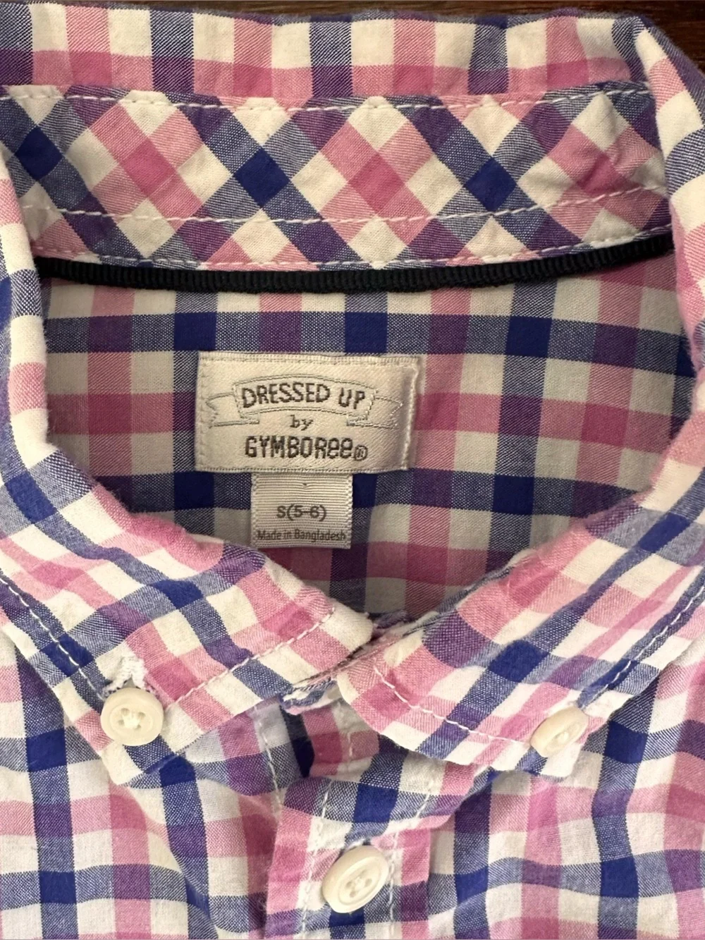 Dressed Up by Gymboree plaid button down shirt, size 5-6